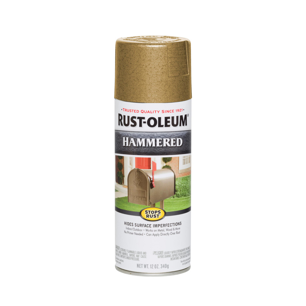 RustOleum 12 oz Gold Hammertone Finish Alkyd Enamel Paint 03689049 MSC Industrial Supply