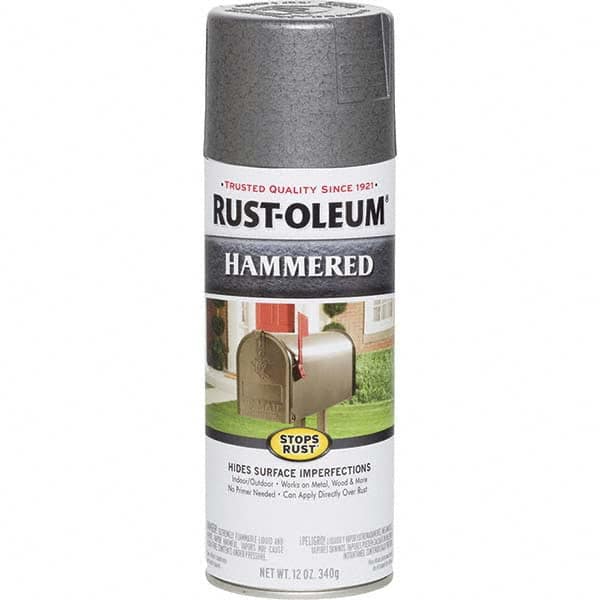 Rust-Oleum 7214830 Alkyd Enamel Paint: 120 fl oz, Hammertone, Gray 