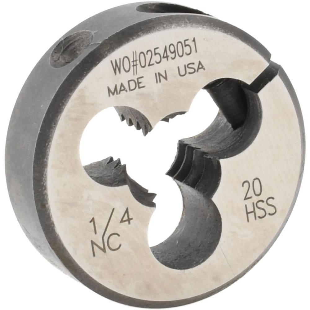 Round Die: 1/4-20, High Speed Steel
