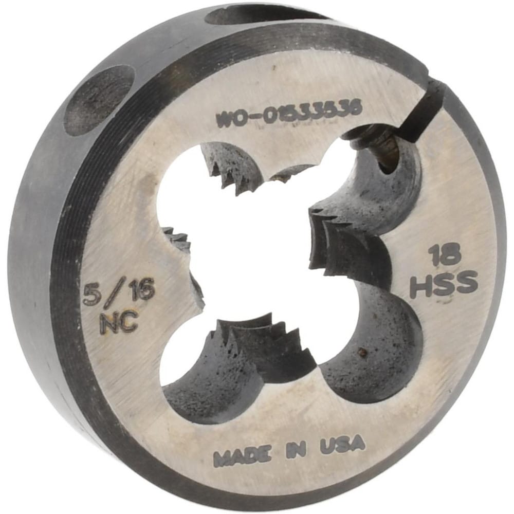 Round Die: 5/16-18, High Speed Steel