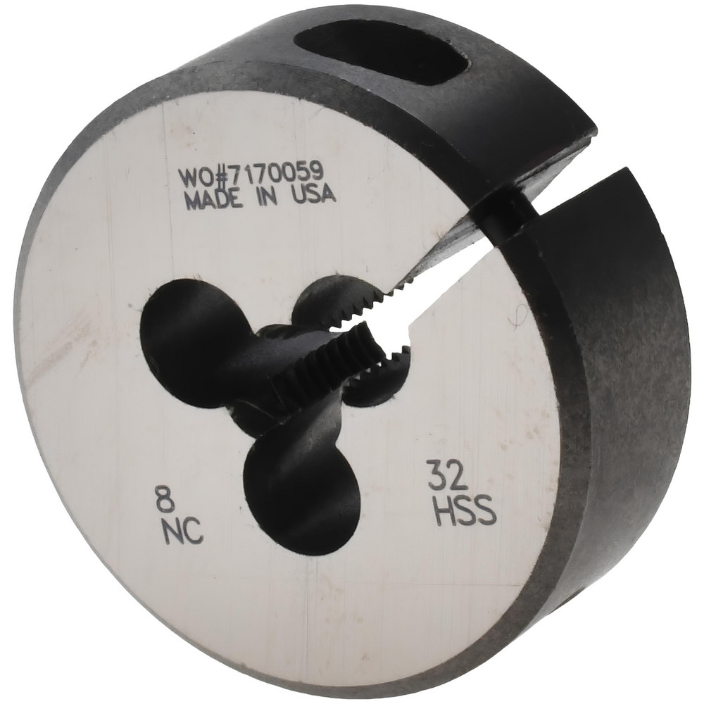 Round Die: #8-32, 1" OD, High Speed Steel