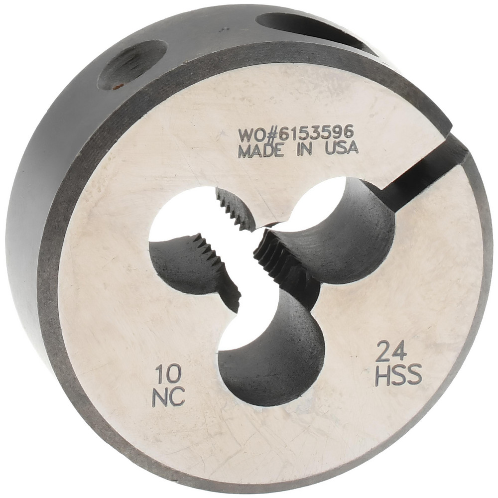 Round Die: #10-24, 1" OD, High Speed Steel