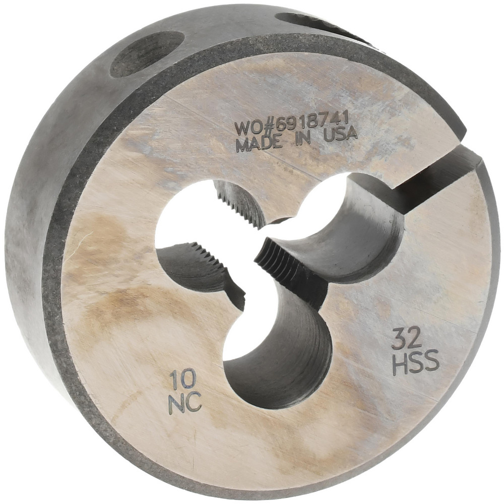 Round Die: #10-32, 1" OD, High Speed Steel