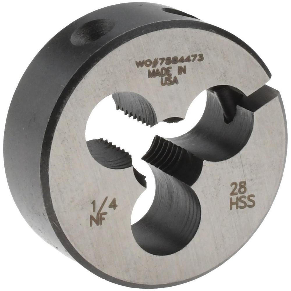 Round Die: 1/4-28, 1" OD, High Speed Steel