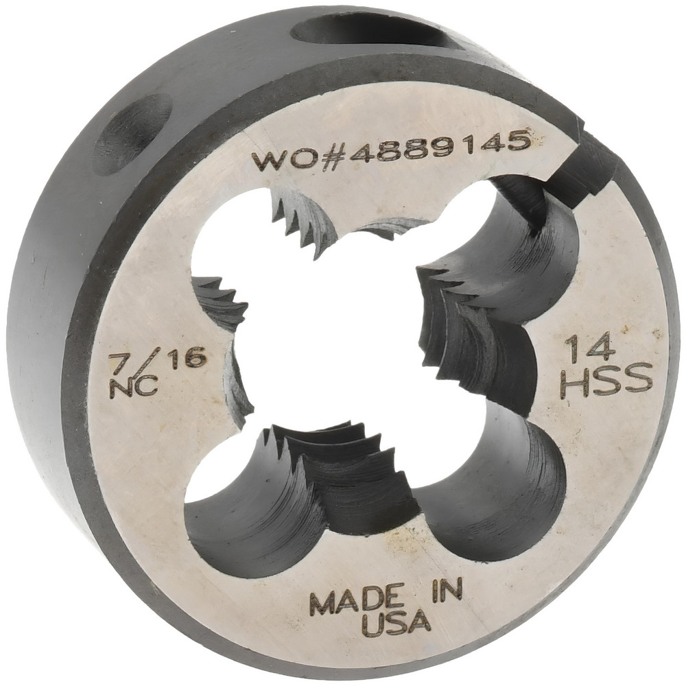 Round Die: 7/16-14, 1" OD, High Speed Steel