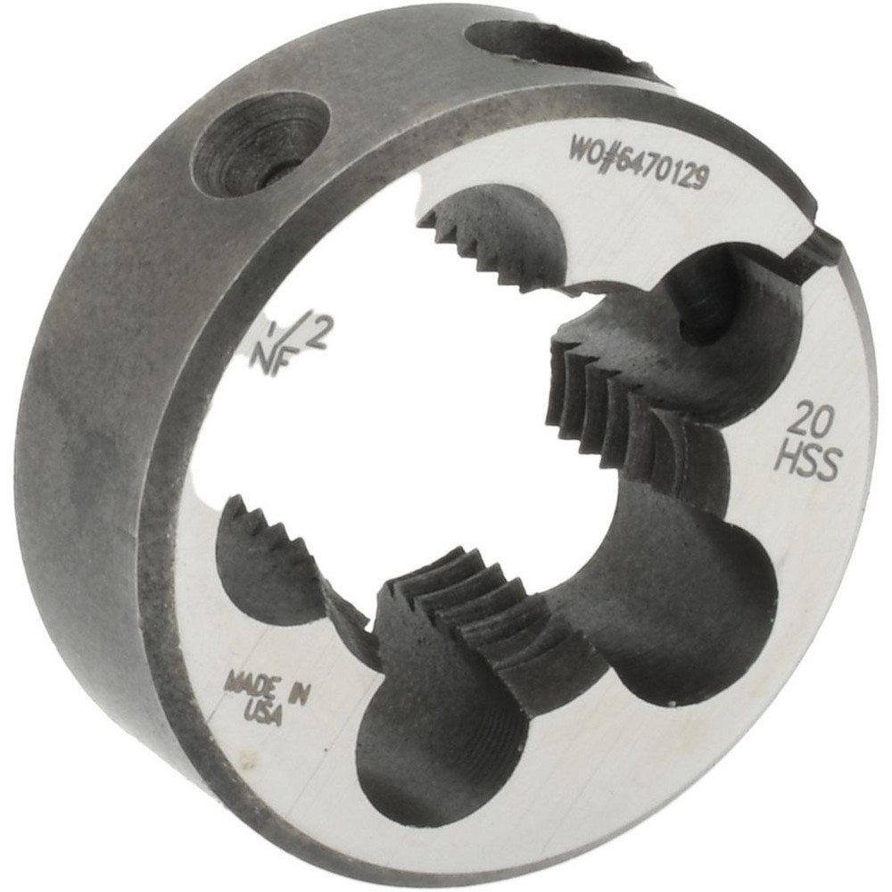 Round Die: 1/2-2, 3/8" OD, High Speed Steel