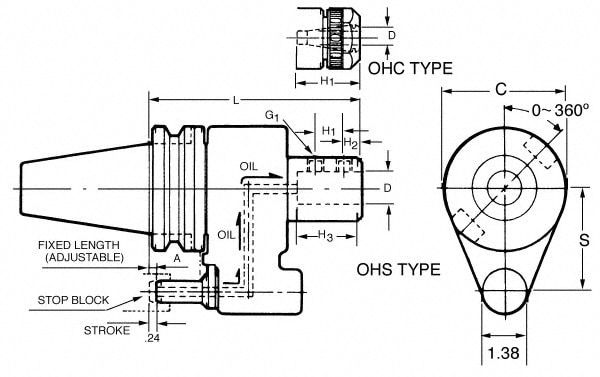 Collet Chuck: 0.093 to 1" Capacity, Single Angle Collet, Taper Shank