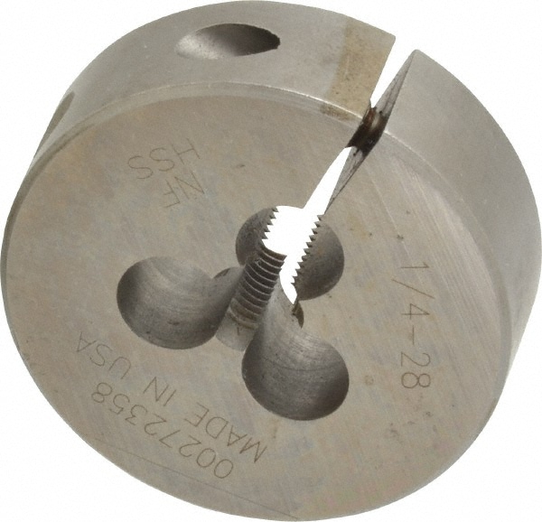 Round Die: 1/4-28, High Speed Steel
