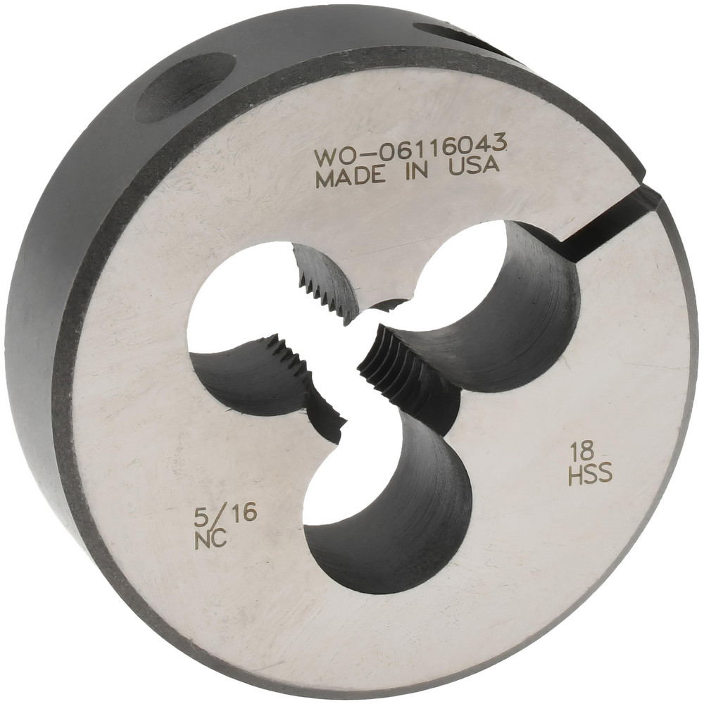 Round Die: 5/16-18, High Speed Steel