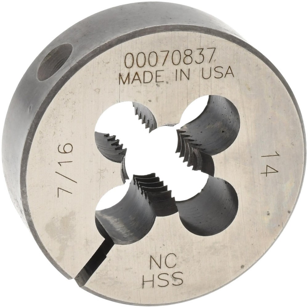 Round Die: 7/16-14, High Speed Steel