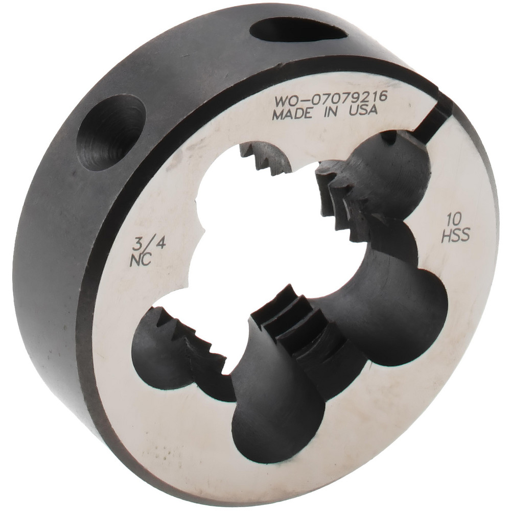 Round Die: 3/4-10, High Speed Steel