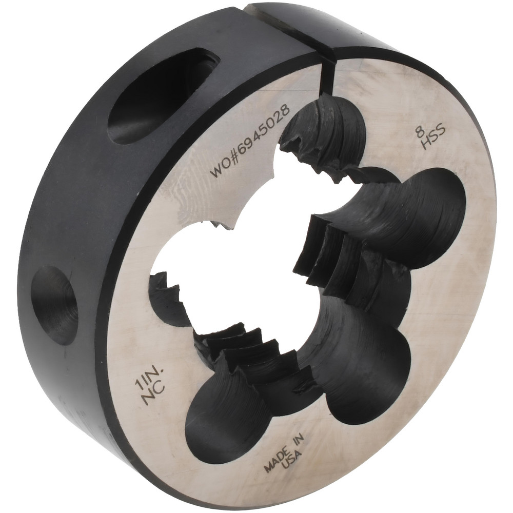 Round Die: 1-8, 2" OD, High Speed Steel