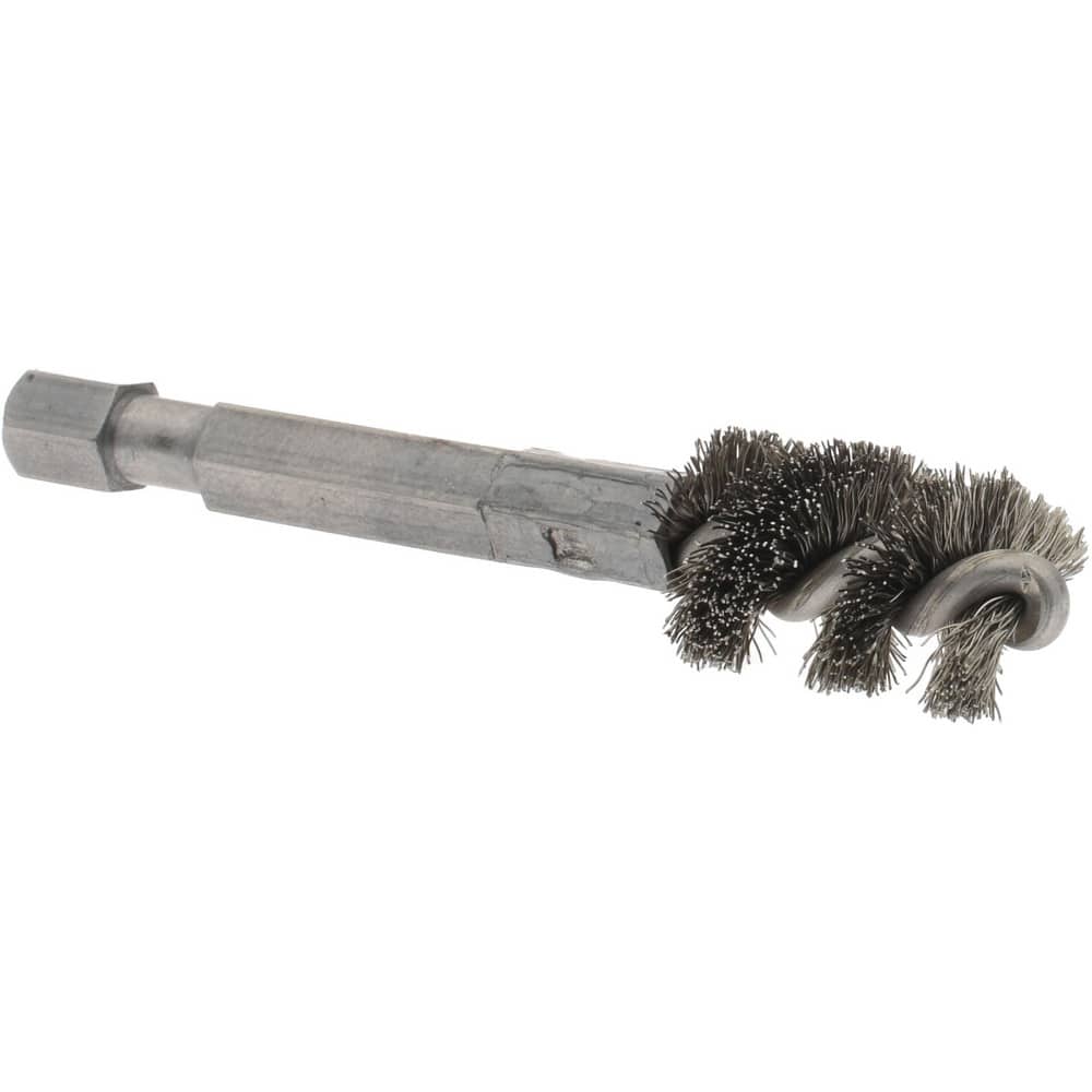 3/8 Inch Inside Diameter, 1/2 Inch Actual Brush Diameter, Stainless Steel, Power Fitting and Cleaning Brush