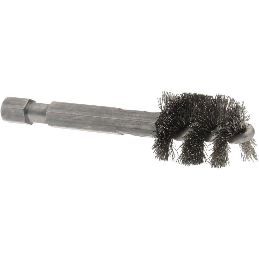 1/2 Inch Inside Diameter, 5/8 Inch Actual Brush Diameter, Stainless Steel, Power Fitting and Cleaning Brush