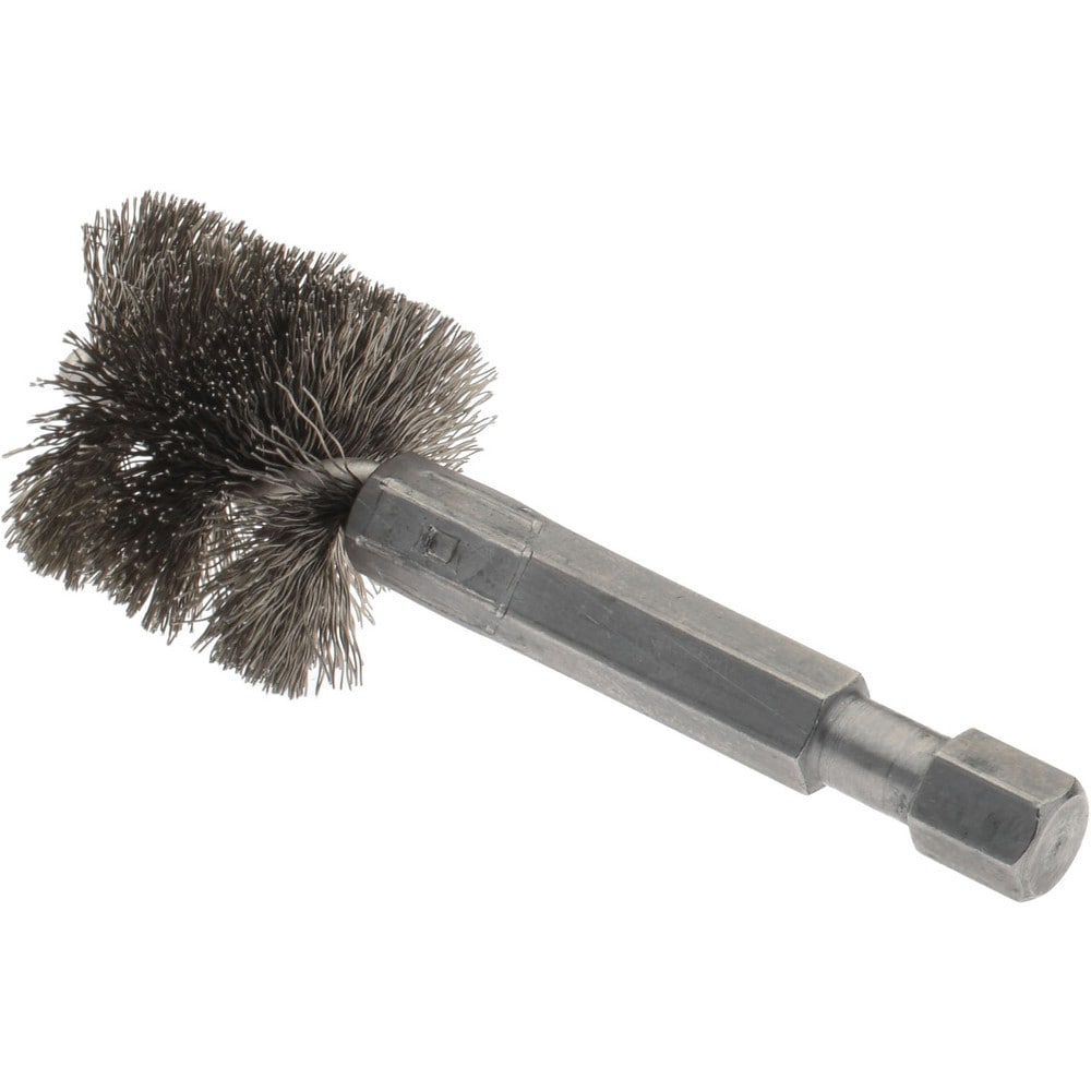 Made in USA - 3/8 Inch Inside Diameter, 1/2 Inch Actual Brush Diameter,  Carbon Steel, Power Fitting and Cleaning Brush - 03715638 - MSC Industrial  Supply