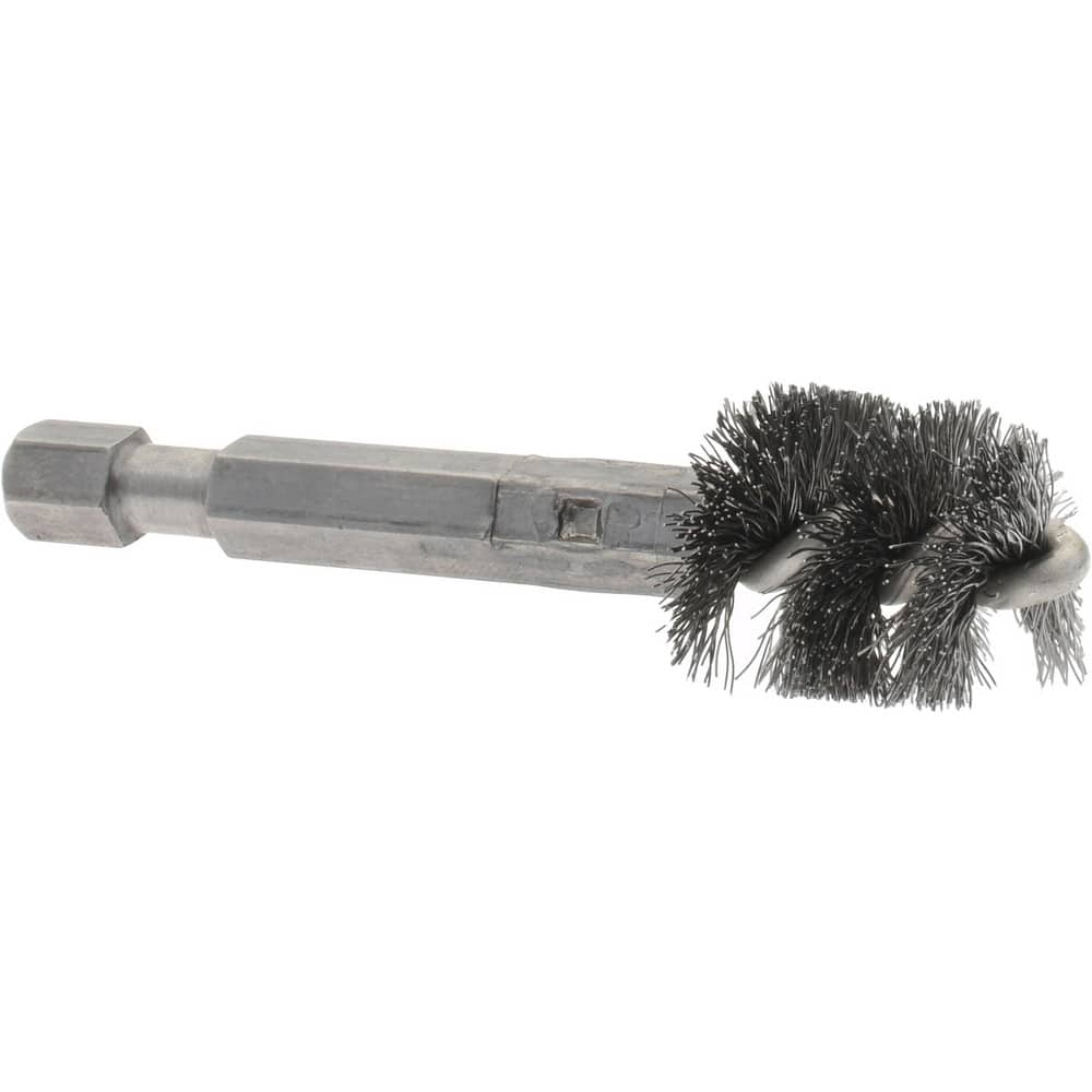 3/8 Inch Inside Diameter, 1/2 Inch Actual Brush Diameter, Carbon Steel, Power Fitting and Cleaning Brush