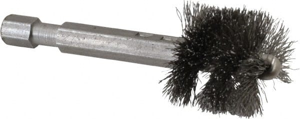 7/8 Inch Inside Diameter, 1 Inch Actual Brush Diameter, Carbon Steel, Power Fitting and Cleaning Brush