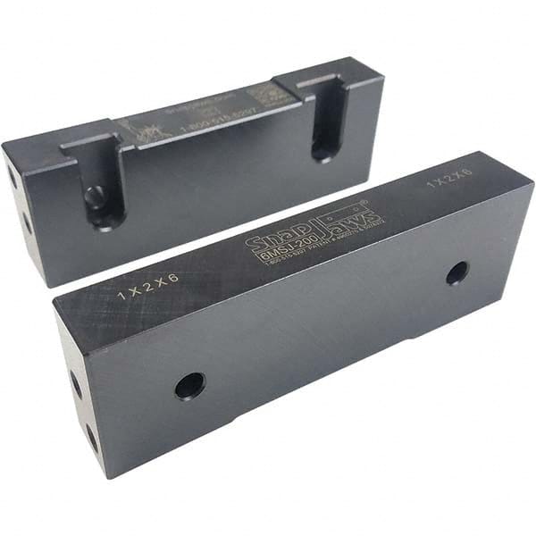 Snap Jaws 6MSJ-200 Vise Jaw: 6" Wide, 2" High, 1" Thick, Flat 