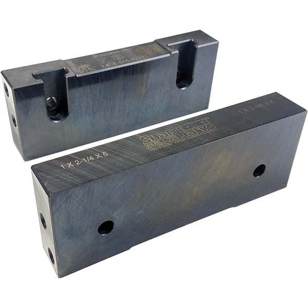 Snap Jaws 6MSJ-225 Vise Jaw: 6" Wide, 2.25" High, 1" Thick, Flat 
