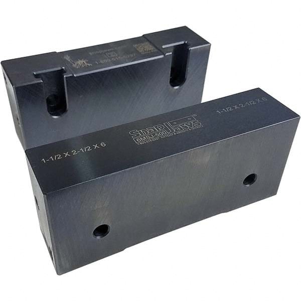Snap Jaws 6MSJ-500 Vise Jaw: 6" Wide, 2.5" High, 1.5" Thick, Flat 