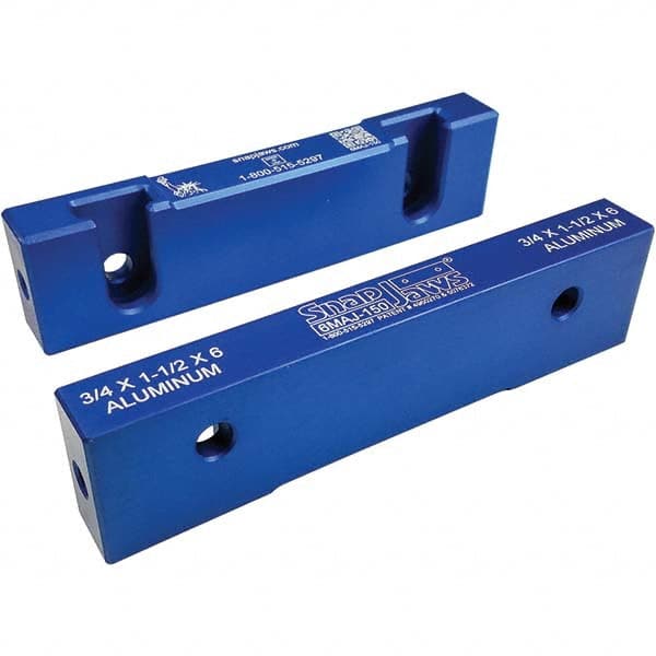 Snap Jaws 6MAJ-150 Vise Jaw: 6" Wide, 1.5" High, 0.75" Thick, Flat 