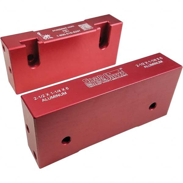 Snap Jaws 6MAJ2 1/2X1 1/4 Vise Jaw: 6" Wide, 2.5" High, 1.25" Thick, Flat 