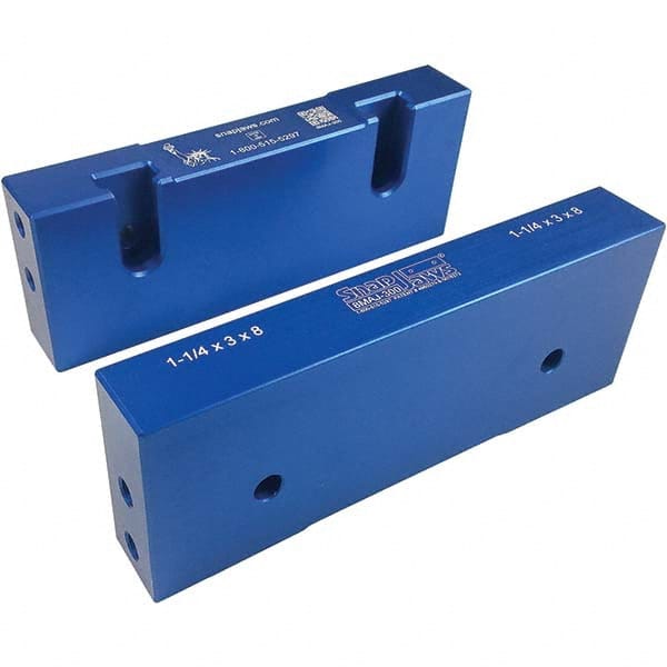 Snap Jaws 8MAJ-300 Vise Jaw: 8" Wide, 3" High, 1.25" Thick, Flat 