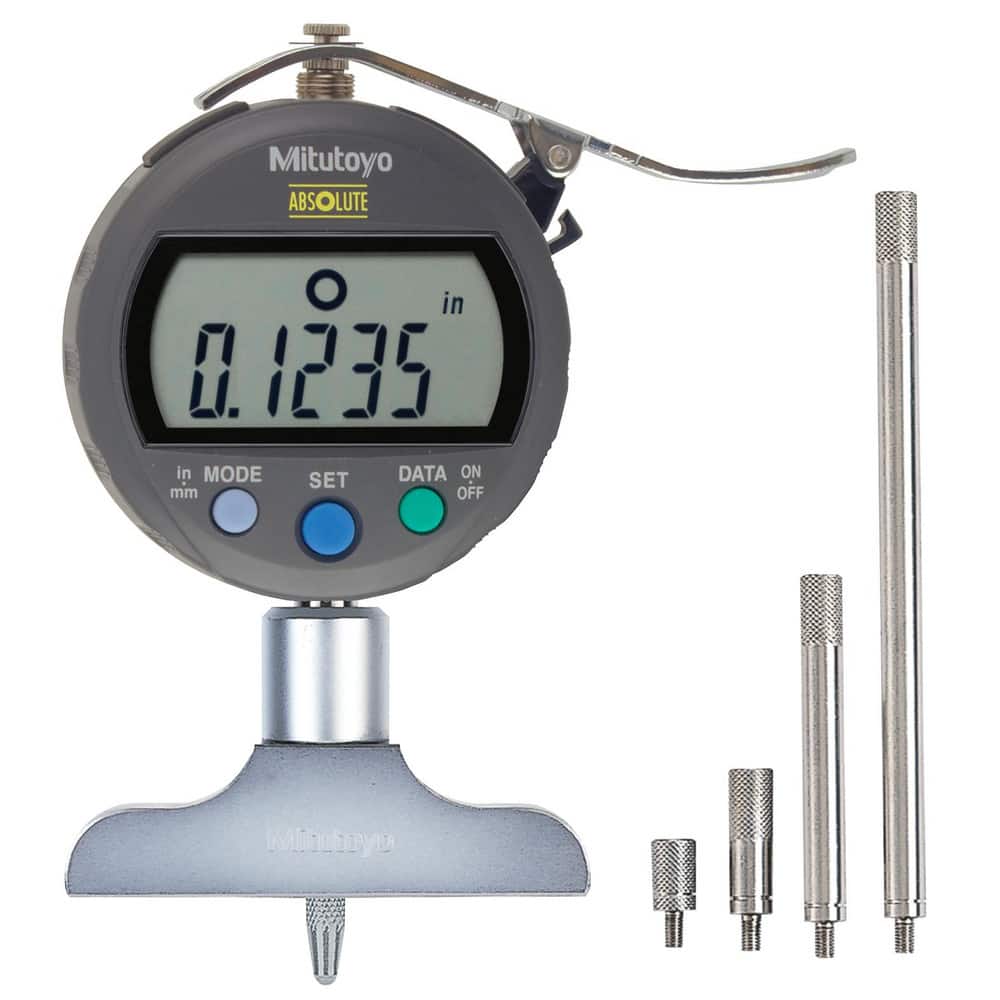 DIG DEPTH GAGE/IDC 0.01MM/0.0005 IN, 200MM/0.8 IN, 63.5MM/2.5 IN BASE