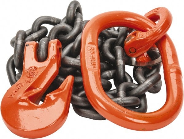 Chain Sling: 10" Wide, 5' Long, Steel