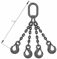 Pewag - Chain Sling: Grab Hook, Multi-Leg & Oblong, 5' Long, 4000 lb ...