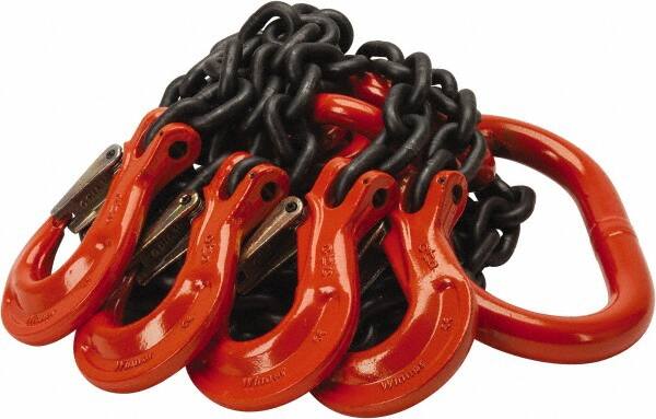 Chain Sling: 10" Wide, 5' Long, Steel
