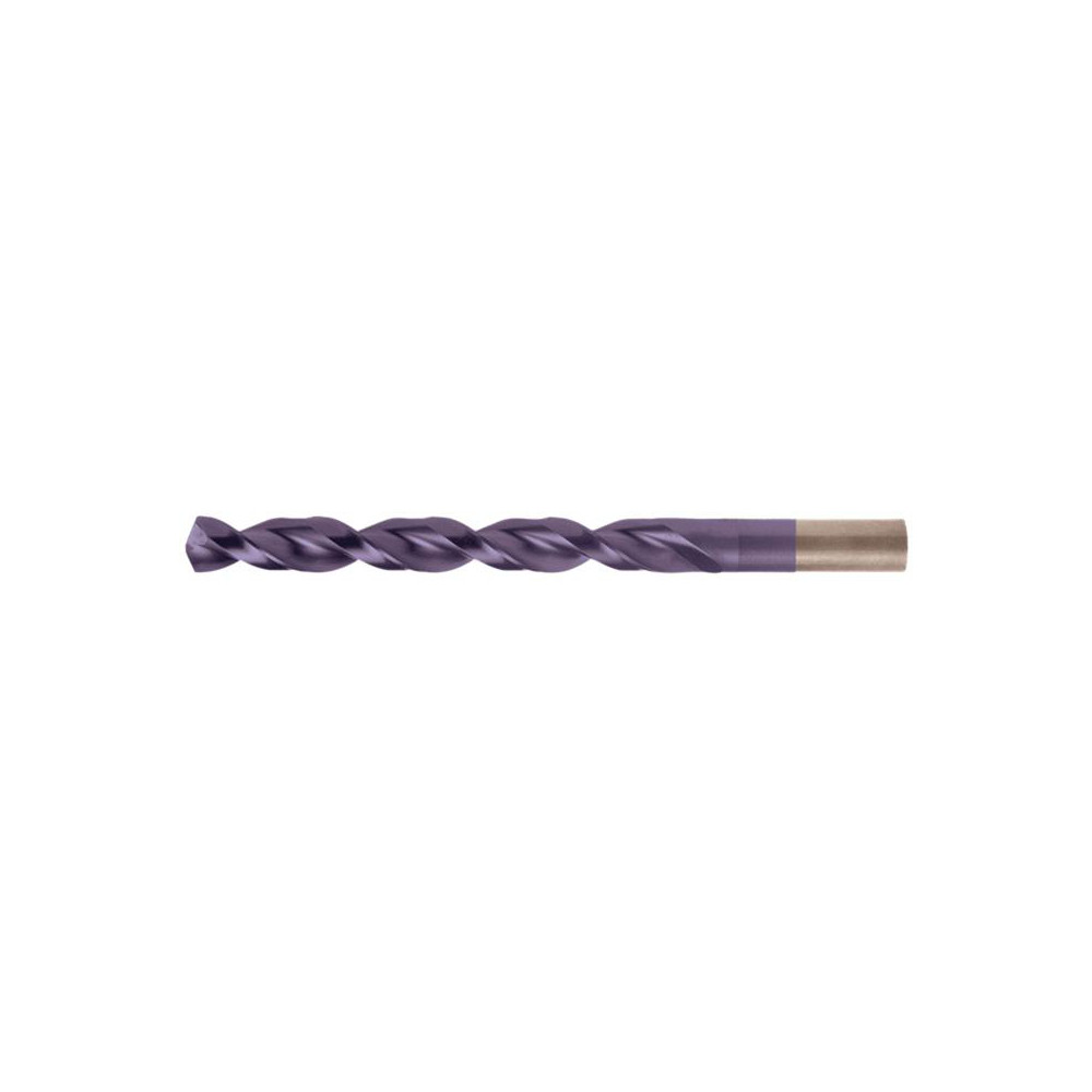 Jobber Length Drill Bit: #19 (0.1660) Dia, 135 deg, Cobalt - TiAlN Finish, 3-1/4" OAL, Right Hand Cut, Parabolic Flute, Straight Shank, Series 2075A
