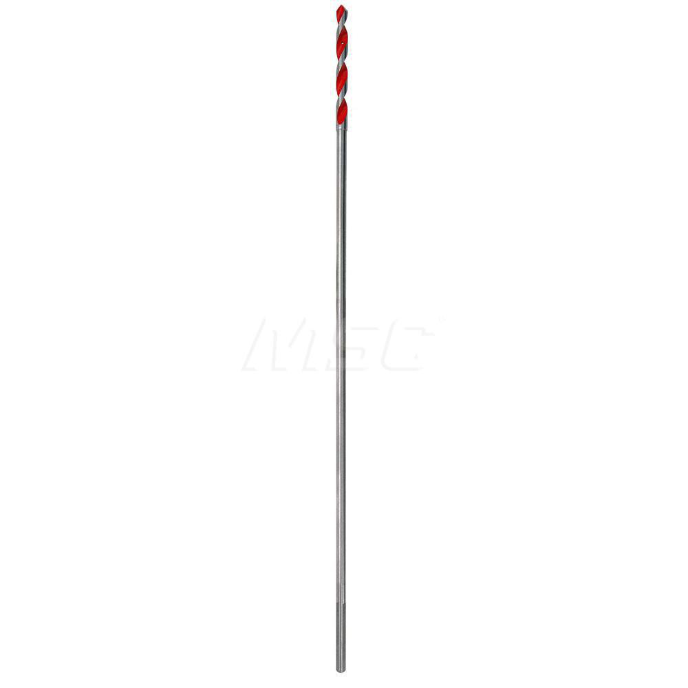 3/8", Round Shank with Flats, Bright Finish, High Speed Steel Bell Hanger Bit - 3/8" Shank Dia, 24" Overall Length, Has Wire Fishing Hole