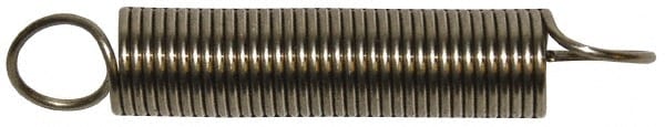 Extension Spring: 0.24" OD, 0.43" Extended Length, 0.031" Wire Dia