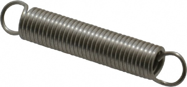 Extension Spring: 0.24" OD, 0.43" Extended Length, 0.031" Wire Dia