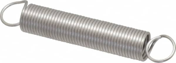 Extension Spring: 0.5" OD, 0.77" Extended Length, 0.049" Wire Dia