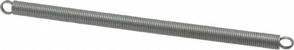 Extension Spring: 0.5" OD, 15.58 lb Max Load, 15.58" Extended Length, 0.0625" Wire Dia