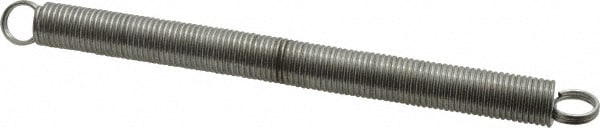 Extension Spring: 0.625" OD, 21.1 lb Max Load, 21.1" Extended Length, 0.072" Wire Dia