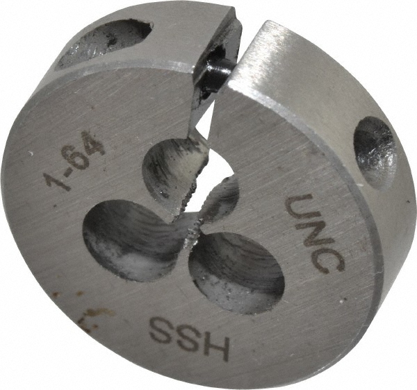 Interstate - #1-64 UNC High Speed Steel Round Adjustable Die - 03771060 - MSC Industrial Supply