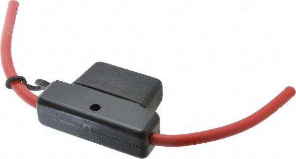 60 Amp AF3 Black Automotive Fuse Holder - 32 Volt, Red #6 Wire