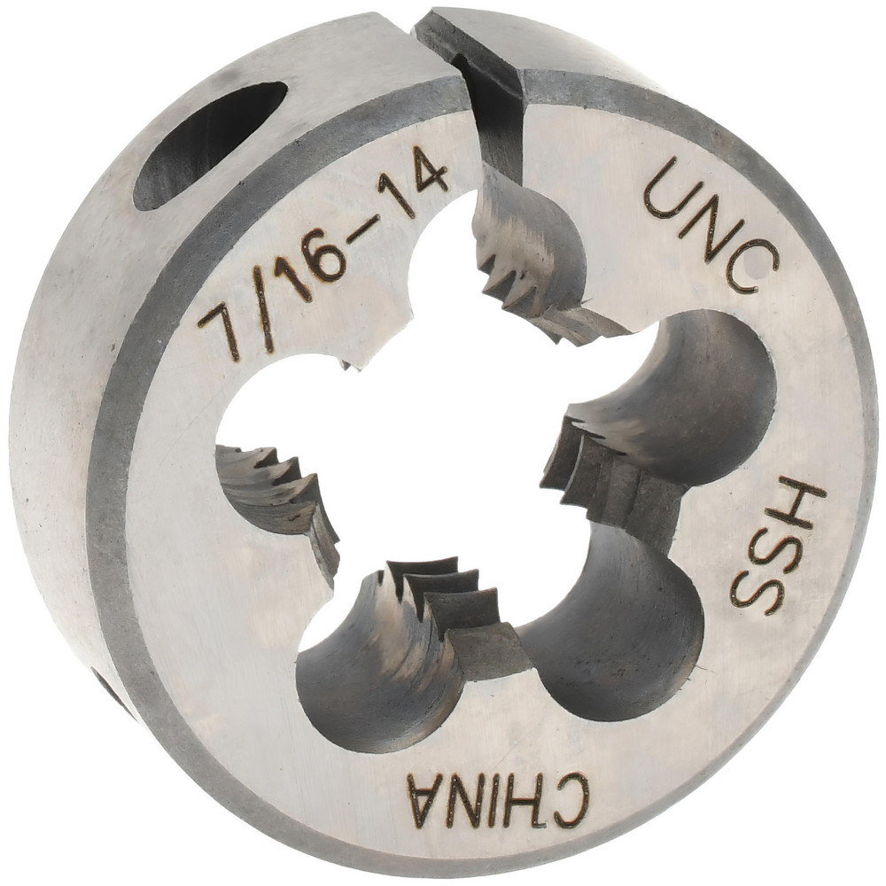 Round Die: 7/16-14, 1" OD, High Speed Steel