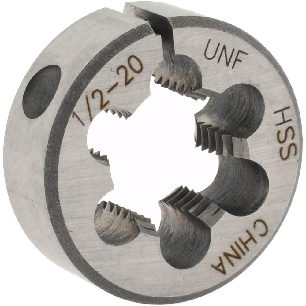 Round Die: 1/2-20, 1" OD, High Speed Steel