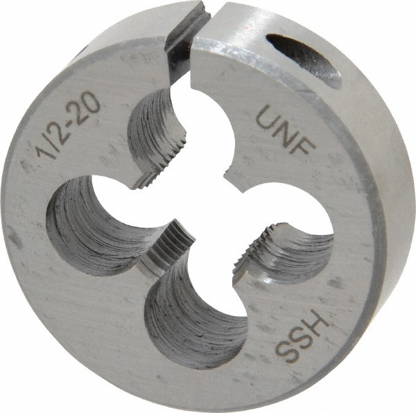Round Die: 1/2-20, High Speed Steel