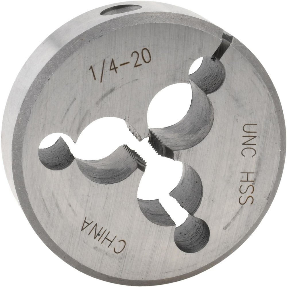 Round Die: 1/4-20, 2" OD, High Speed Steel