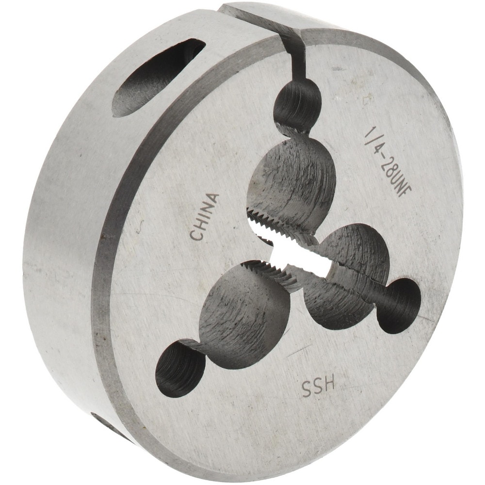 Round Die: 1/4-28, 2" OD, High Speed Steel