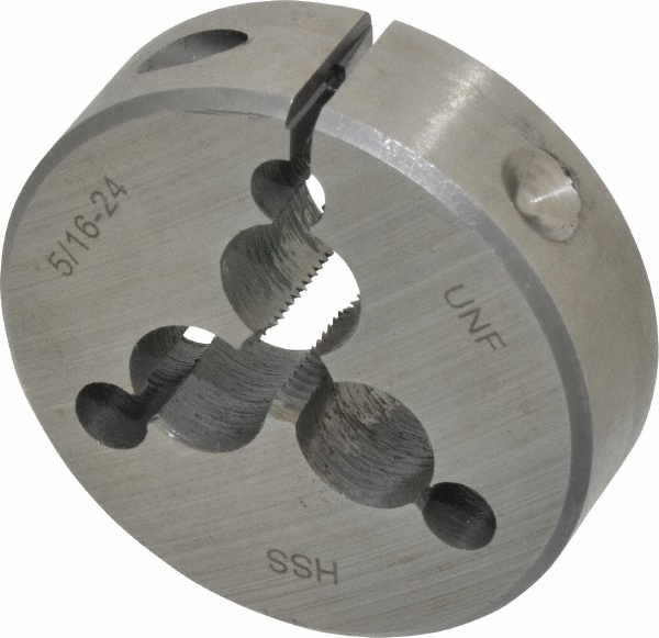 Round Die: 5/16-24, 2" OD, High Speed Steel