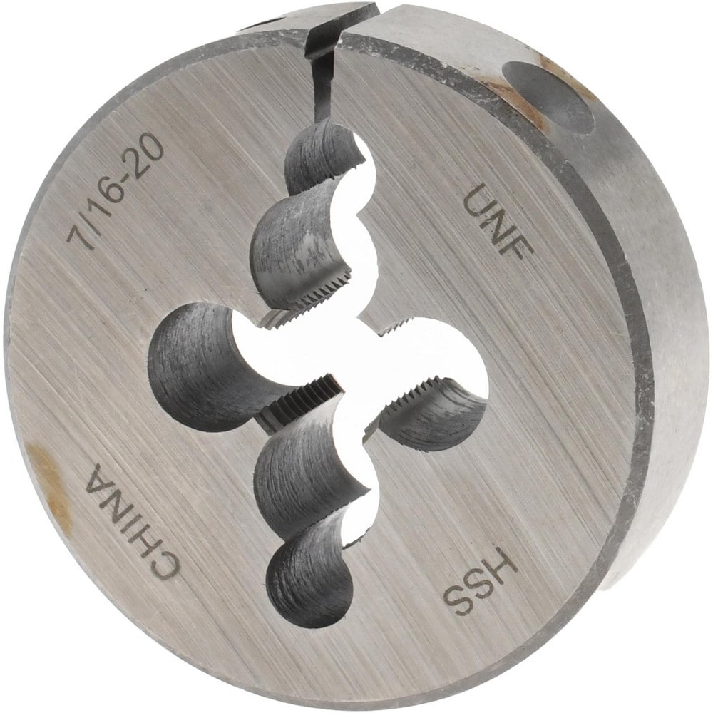 Round Die: 7/16-20, 2" OD, High Speed Steel