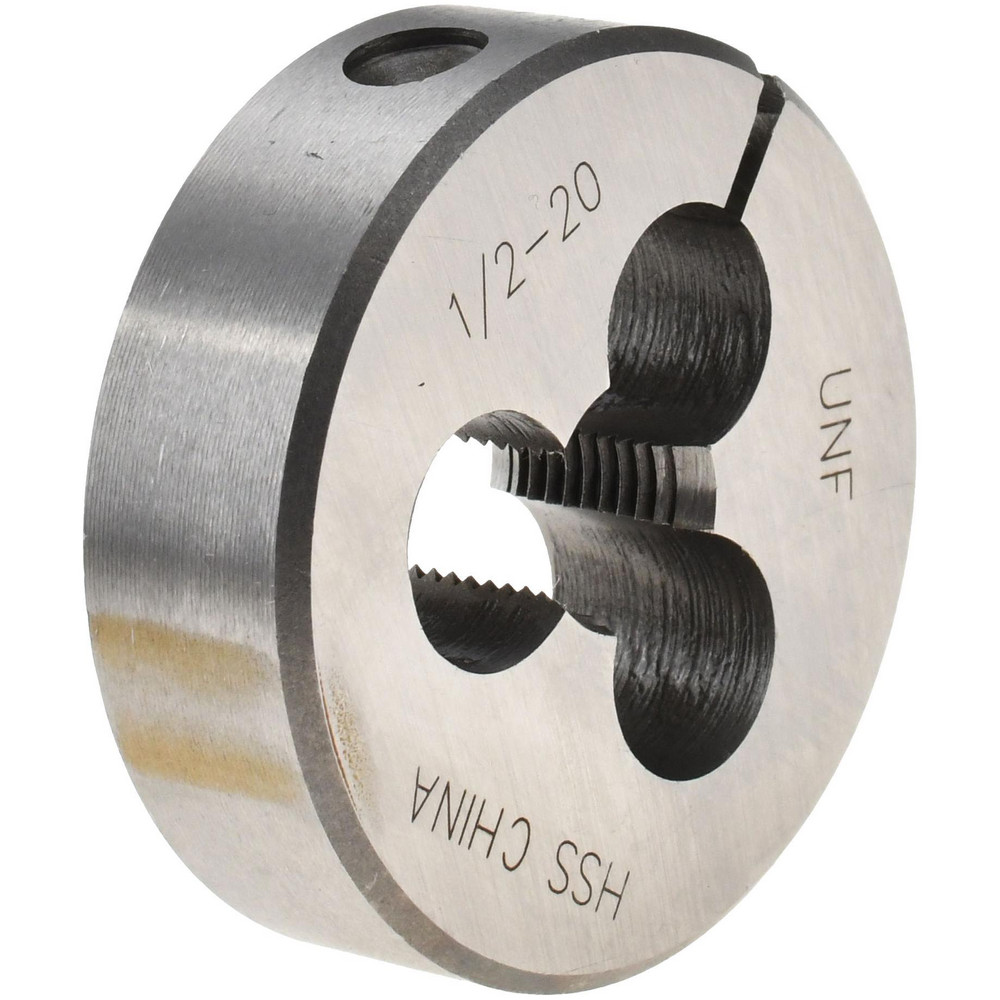 Round Die: 1/2-20, 2" OD, High Speed Steel