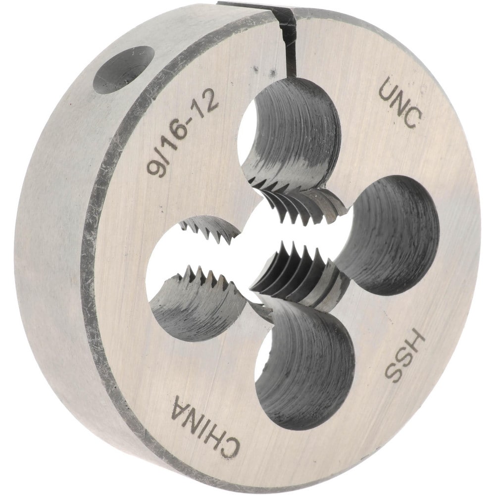 Round Die: 9/16-12, 2" OD, High Speed Steel