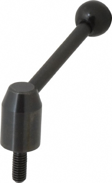 J.W. Winco 5T20A11/E Threaded Stud Adjustable Clamping Handle: 5/16-18 Thread, 0.53" Hub Dia, Steel, Black 